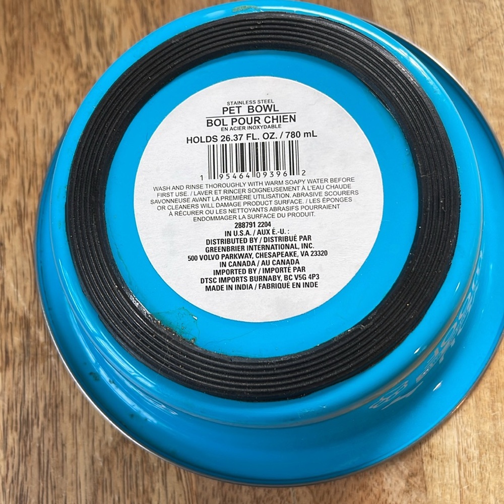 Blue Dog Bowl with Fun Text - Picture 3 of 3